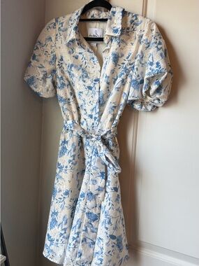NWT Sam Edelman Blue & White Floral Dress